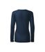 Womens/ladies Reinforced Slim Long-sleeved T-shirt Navy Blue Malfini-2