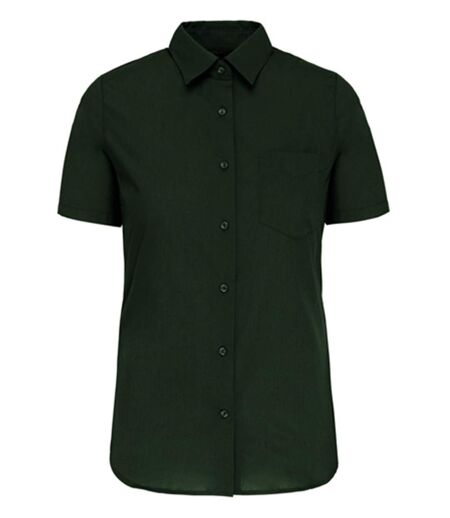 Chemise popeline manches courtes - Femme - K548 - vert forêt