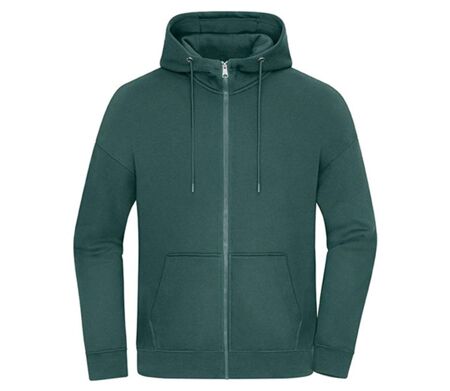 Sweat à capuche zippé oversize unisexe - 8043 - vert fumé