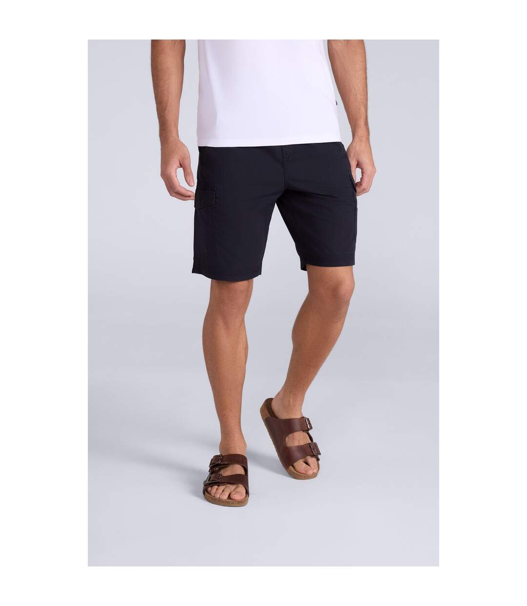 Mens Atlantis Organic Cargo Shorts Black Animal-1
