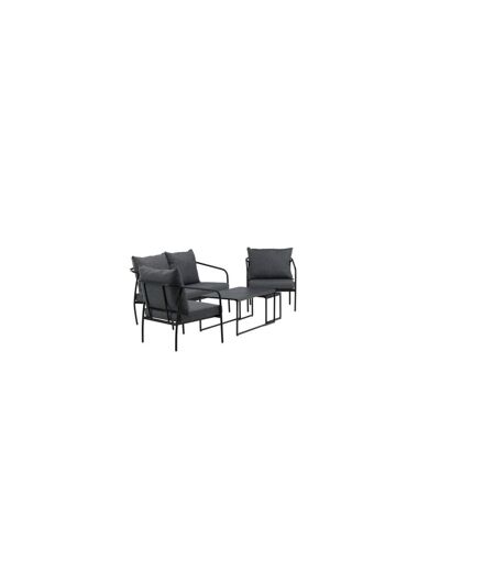 Salon de Jardin en Métal Sopot 146cm Noir