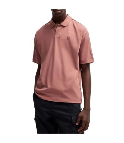 Mens Red Bull Branded Polo Shirt Pink Hugo