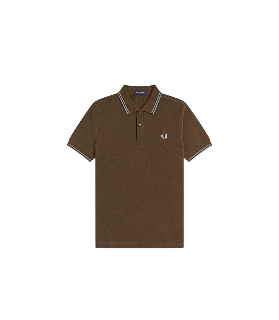 Polo Motif/style Double Pointe Homme Marron Fred Perry-2