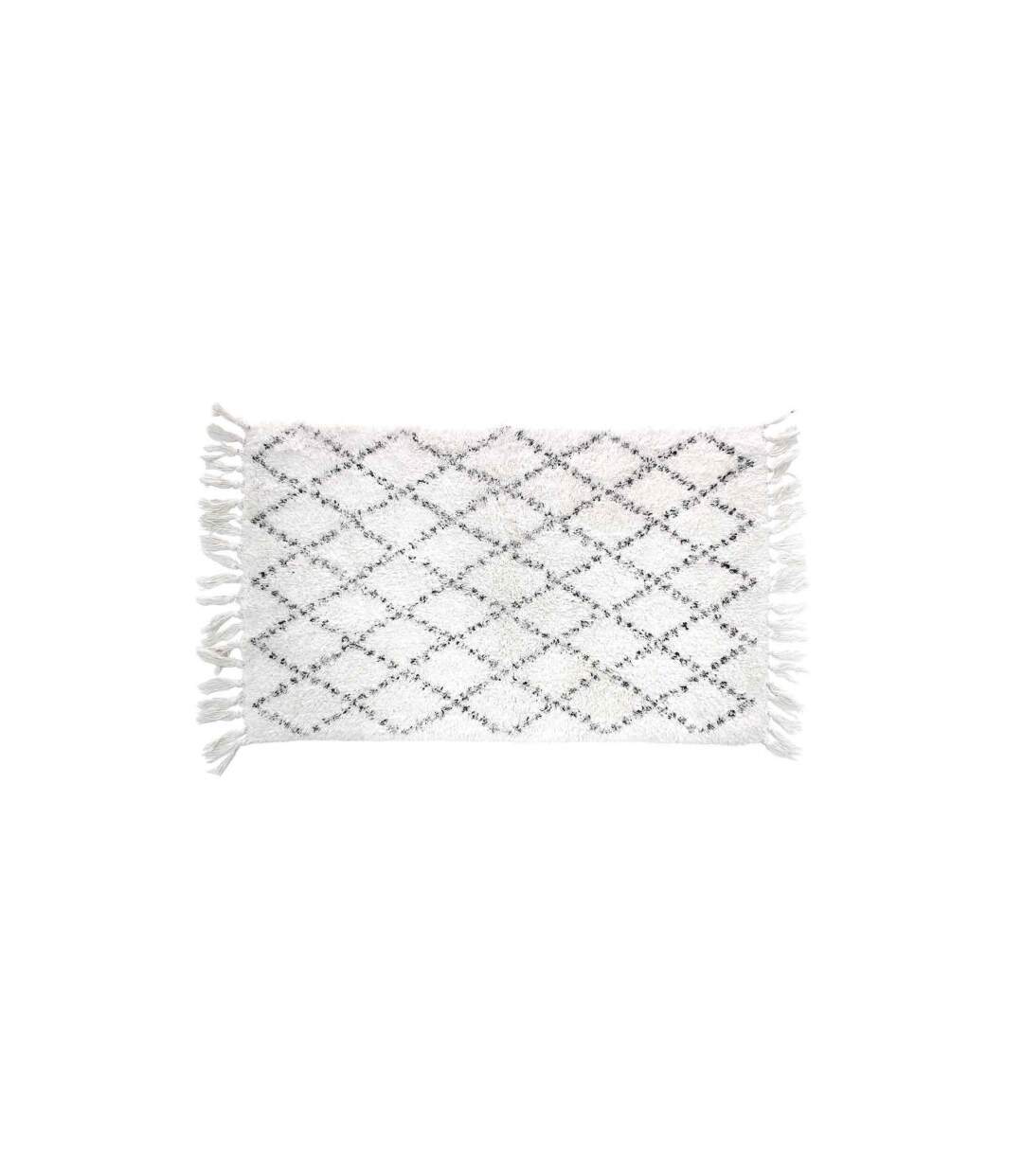 Tapis de Bain à Franges Latika 50x80cm Blanc-1