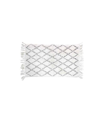 Tapis de Bain à Franges Latika 50x80cm Blanc