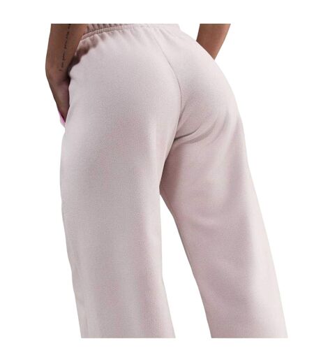 Womens/ladies Sportswear Club Fleece Wide Leg Mid Rise Joggers Cream Pink Nike