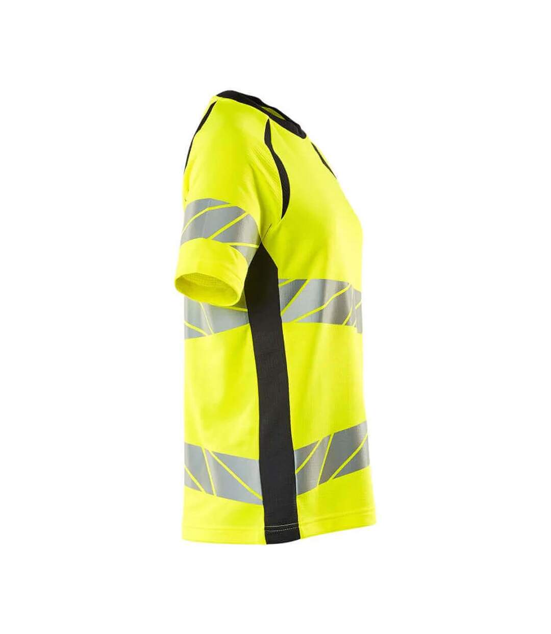 T-shirt Accelerate Safe Femme Jaune Fluo Bleu Marine Foncé Mascot-3