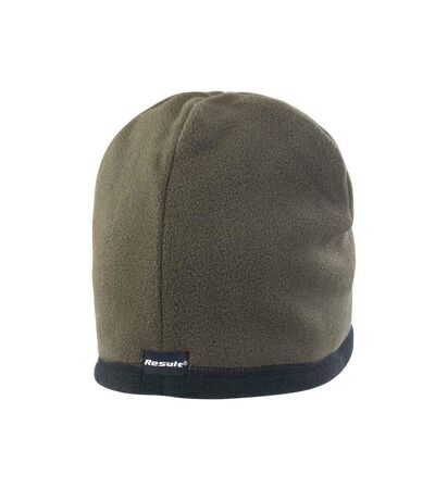 Result Winter Essentials Unisex Adult Reversible Microfleece Bobble Hat (Olive/Black) - UTPC7055