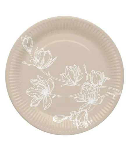 Lot de 10 Assiettes en Carton Cerisier 23cm Lin