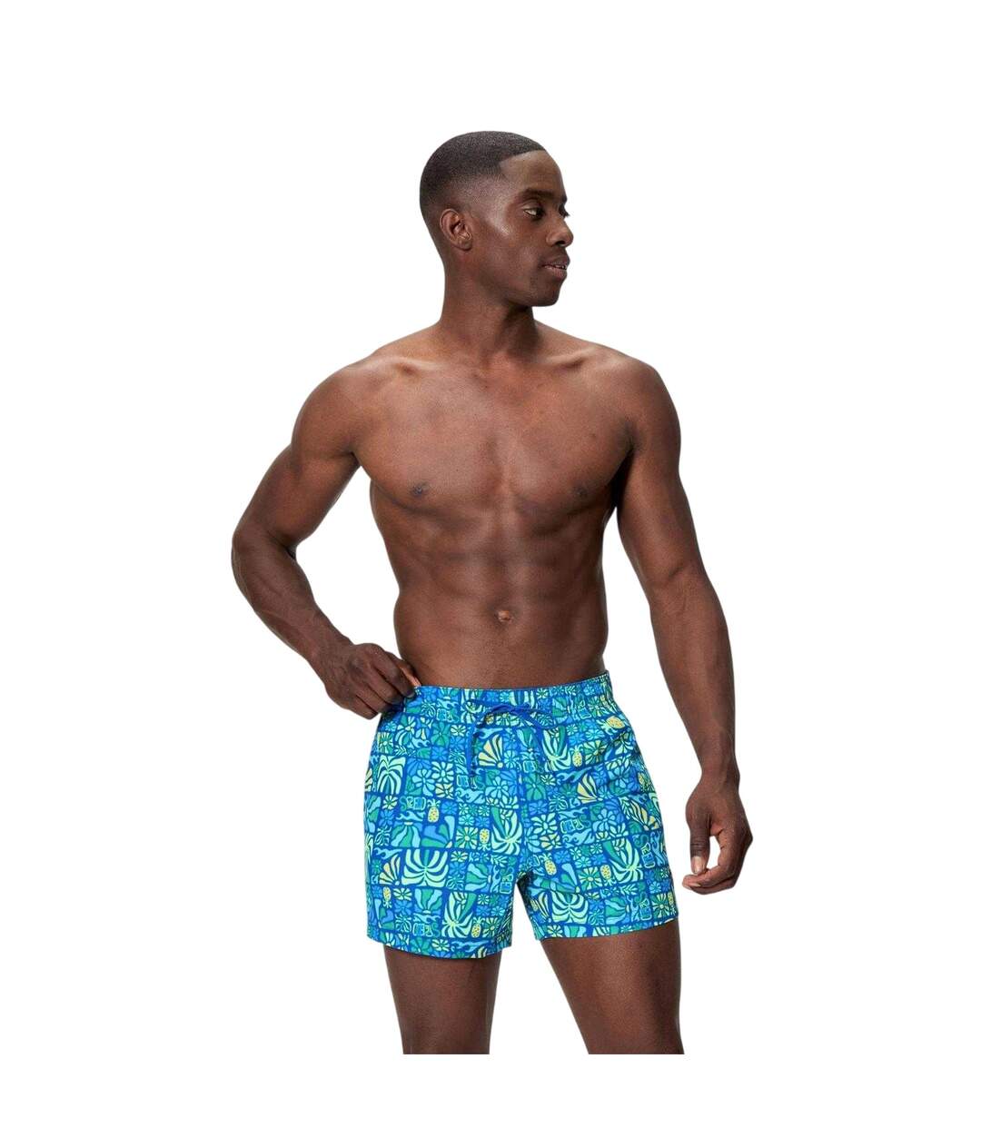 Short De Bain Motif/style Imprimé Intégral Redondo Edge Volley Homme Bleu Imprimé Speedo-1