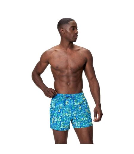 Short De Bain Motif/style Imprimé Intégral Redondo Edge Volley Homme Bleu Imprimé Speedo