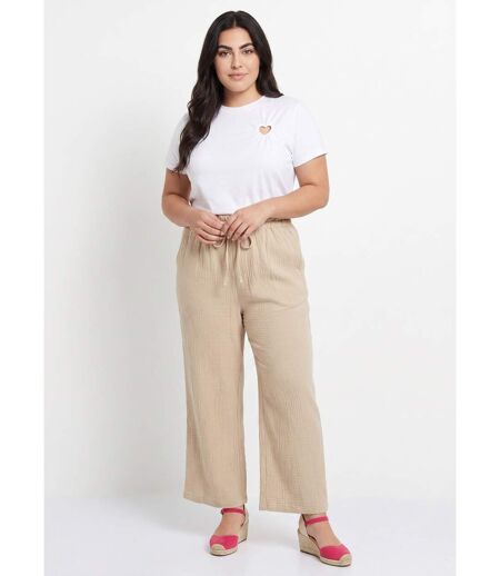 Pantalon large tendance, gaze de coton