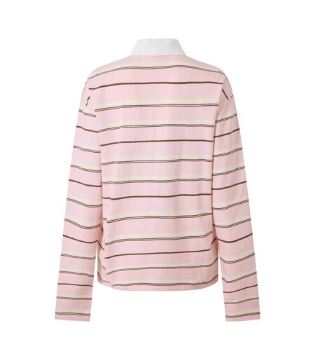 Womens/ladies Embroidered Logo Rugby Shirt Pink Couture Club