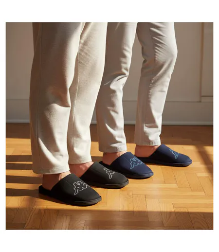 KAPPA Pantoufles Mules Homme Moletonnées Logo Omini Pack 2 Paires