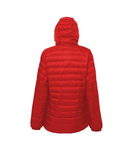 2786 Womens/Ladies Hooded Water & Wind Resistant Padded Jacket (Red/Navy)