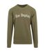 Pull À Col Ras Du Cou Avec Mots De Los Angeles Pour Hommes Olive Mister Tee-1