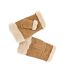 Womens/ladies Glitten Sheepskin Fingerless Gloves Tan Eastern Counties Leather-2