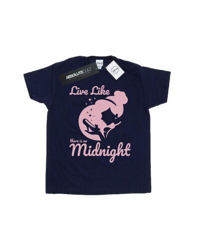 Disney Princess Womens/Ladies Cinderella No Midnight Cotton Boyfriend T-Shirt (Navy Blue)