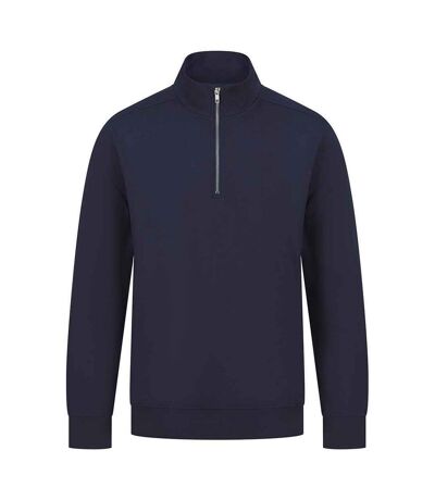 Henbury Unisex Adult Sustainable Quarter Zip Sweatshirt (Navy)