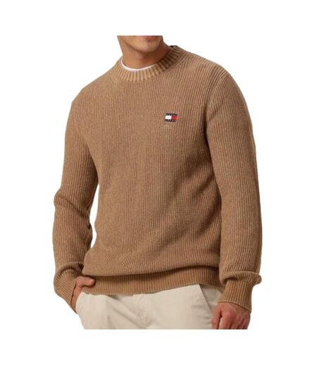 Pull marron homme tommy hilfiger badge - s
