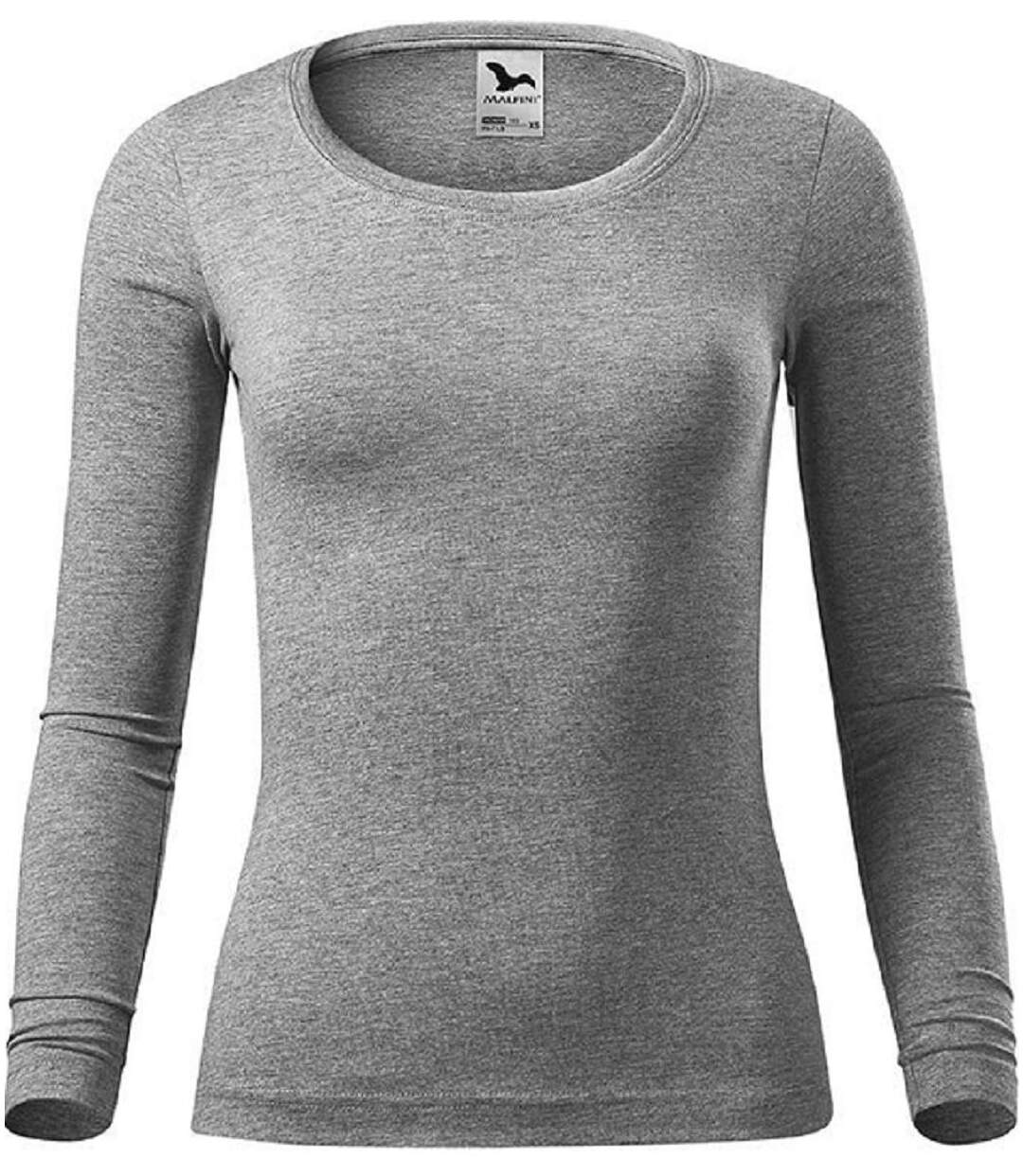 T-shirt manches longues - Femme - MF169 - gris chiné foncé