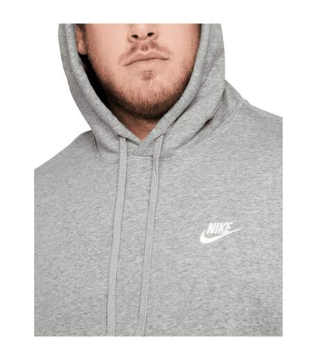 Unisex Adult Sportswear Club Hoodie Dark Grey Heather Matted Silver White Nike
