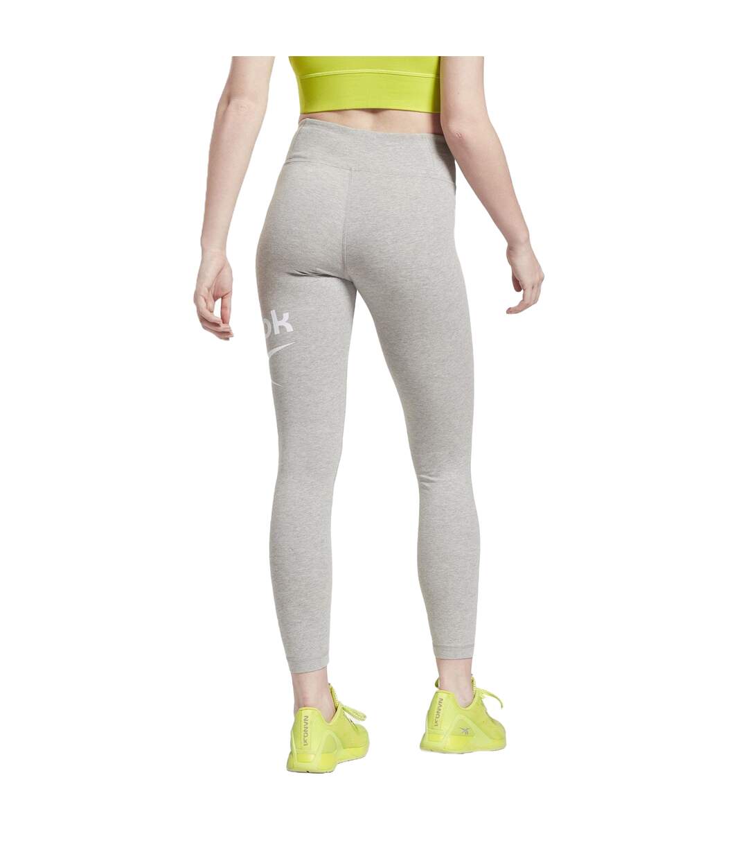 Womens/ladies Slim Leggings Medium Grey White Reebok-3