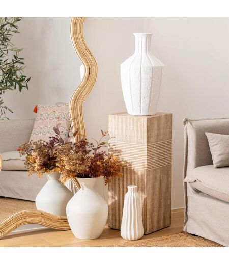 Vase Antique en Magnésie Nolwi 48cm Blanc