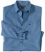 Men's Blue Patterned Poplin Shirt