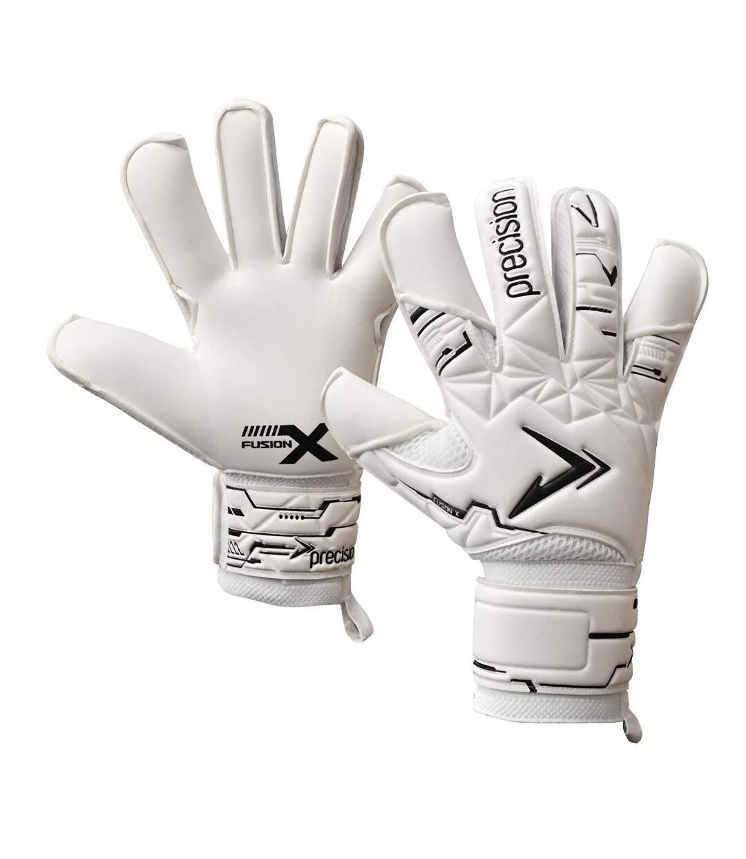 Gants De Gardien De But Fusion Pro Classic Hybrid Giga Adulte Blanc Noir Precision-1