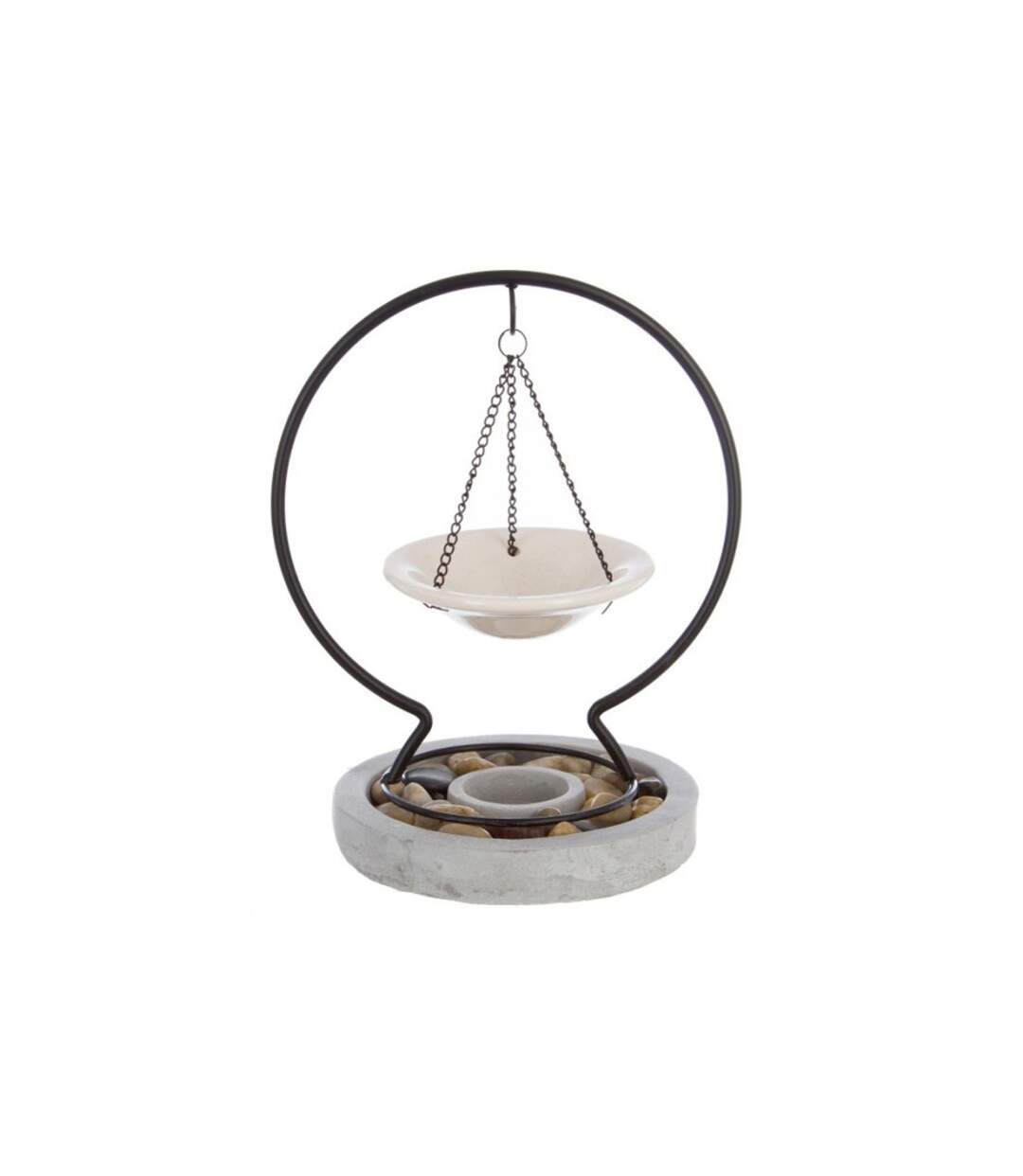 Brûle-Parfum Suspendu Pierres 24cm Gris-1