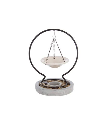 Brûle-Parfum Suspendu Pierres 24cm Gris
