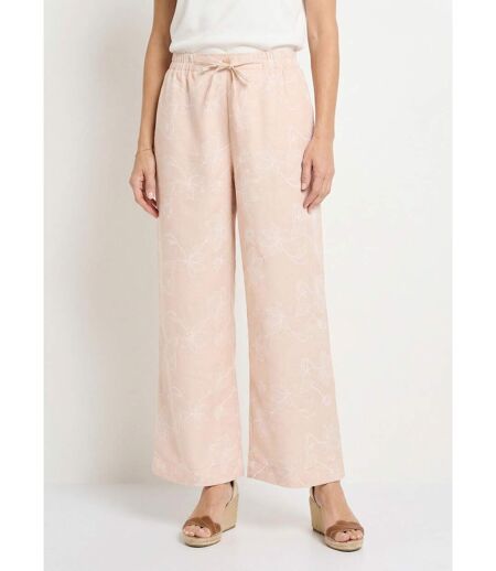 Pantalon large avec sérigraphies fleurs