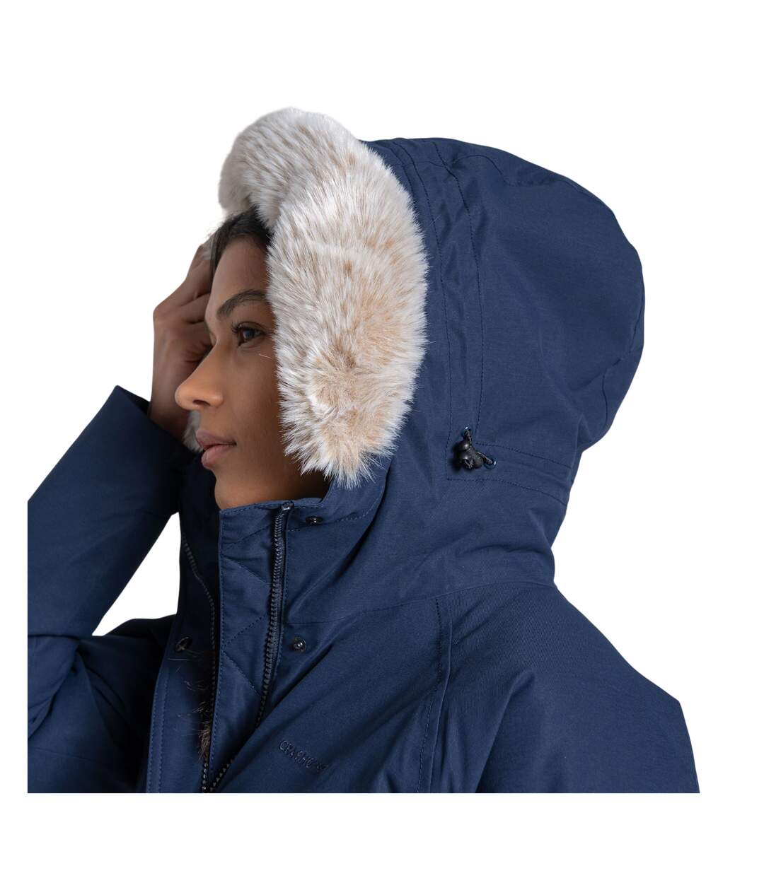 Veste Imperméable À Capuche Avec Bord Duveteux Amovible Sofia Femme Bleu Marine Craghoppers-3