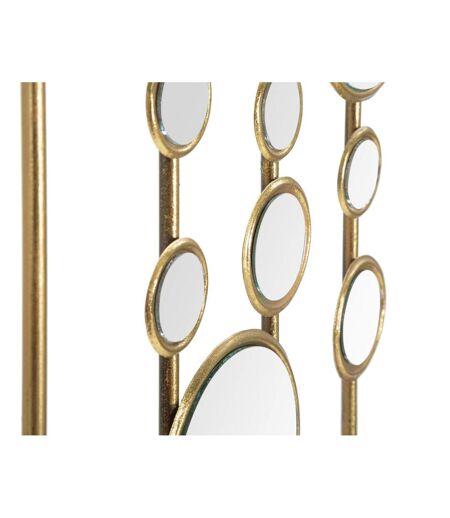 Décoration Murale en Métal Mur de Miroirs 90cm Or