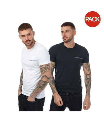 Pack of 2  Mens underwear logo t-shirt  white/black Emporio Armani