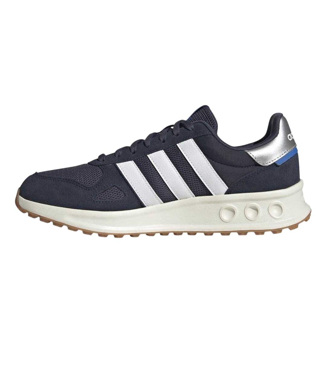 Mens Run 84 Suede Trainers Navy White Silver Adidas-3