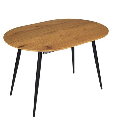 Table extensible ovale pour 4 à 6 personnes effet bois - L.120 à 160cm