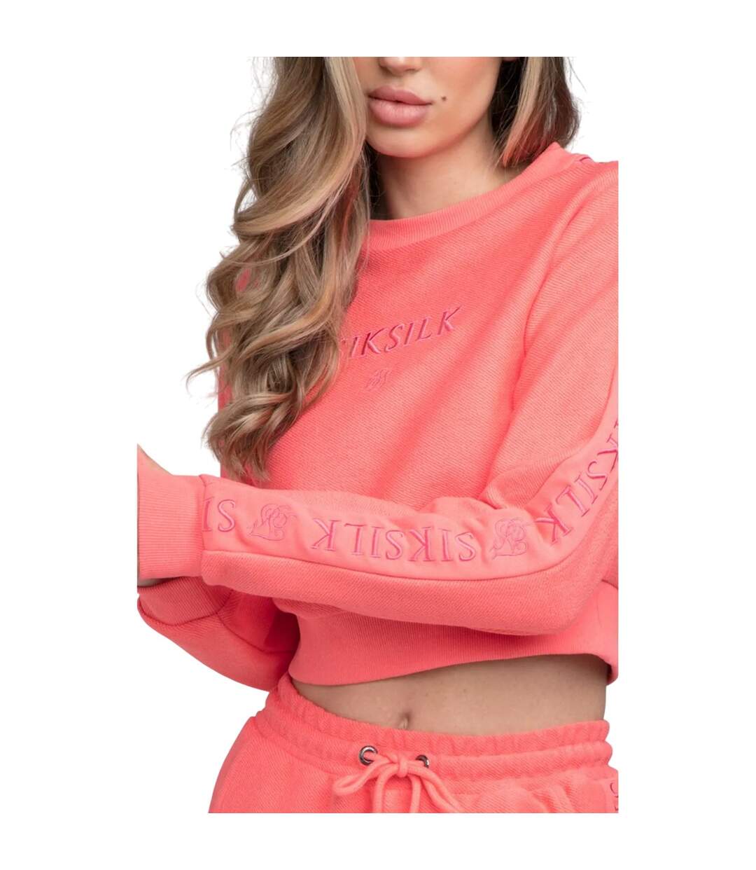 Sweat court femme rose SikSilk-4