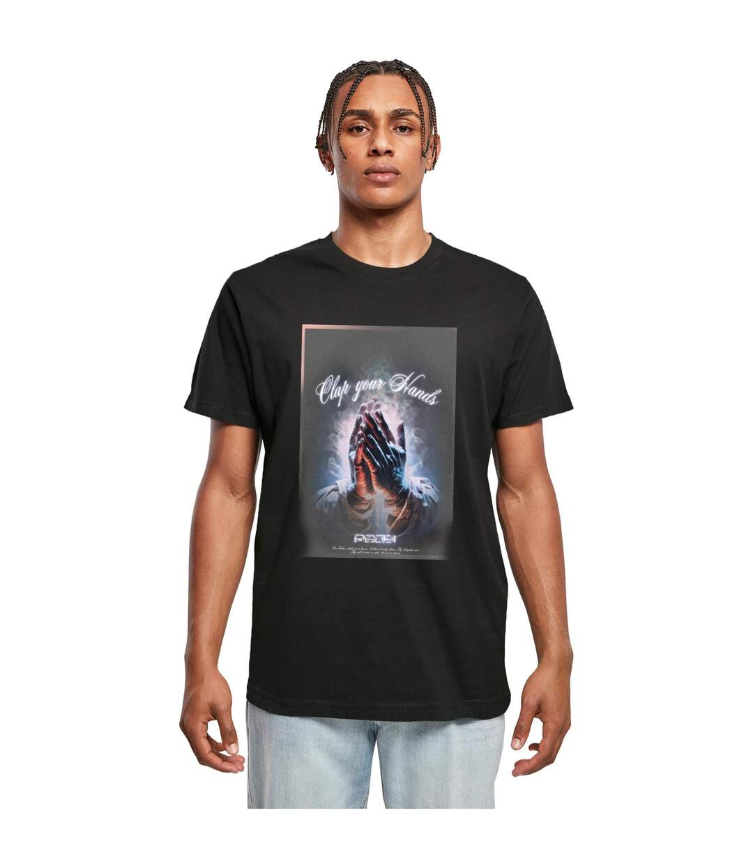 T-shirt Mens Clap Your Hands Noir Mister Tee-1