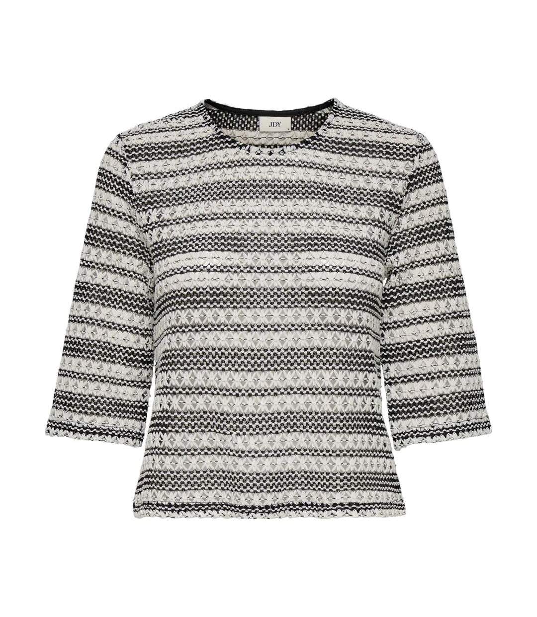 T-shirt en maille noir/blanc femme jdy elly-1