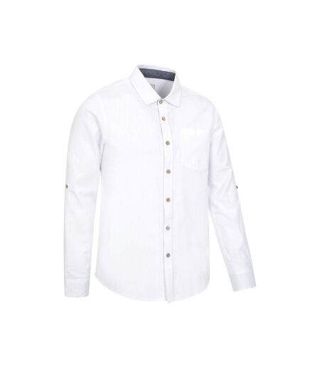 Mens coconut textured long-sleeved shirt white Mountain Warehouse