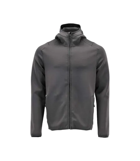 Mens Customised Hooded Fleece Jacket Stone Grey Mascot