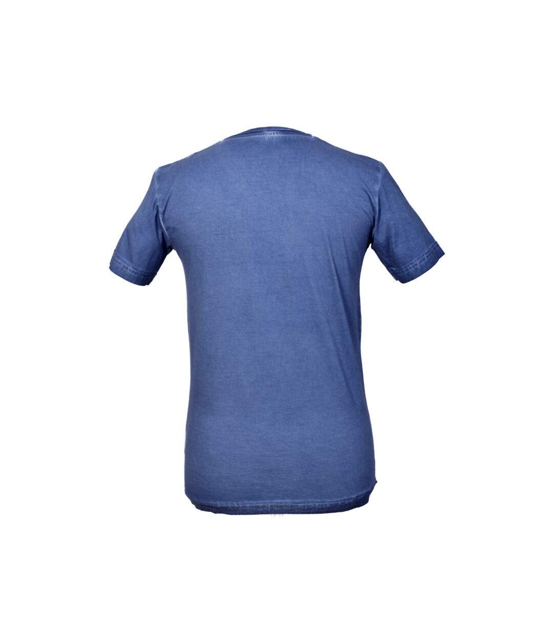 Tee shirt manches courtes homme - Couleur bleu-2