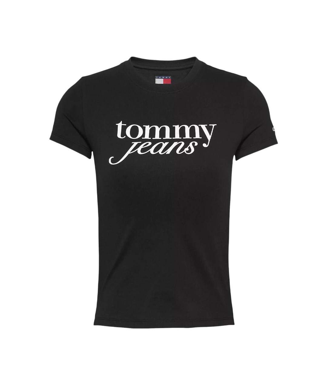 T-shirt noir femme tommy hilfiger essential - l-1