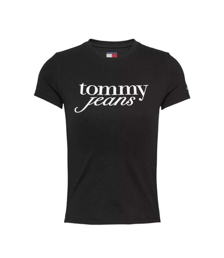 T-shirt noir femme tommy hilfiger essential - l