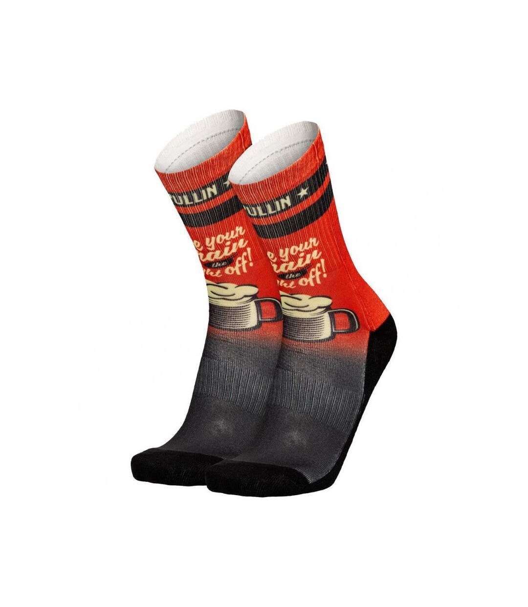 PULL IN Chaussettes Homme Microcoton NIGHTOFF Rouge Noir