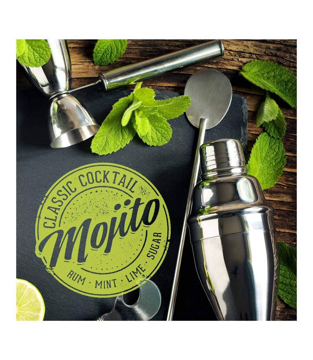Lot de 20 Serviettes en Papier Mojito 33x33cm Vert-1
