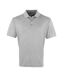 Mens coolchecker pique polo shirt silver Premier