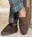 Men's Brown Sherpa-Lined Slippers